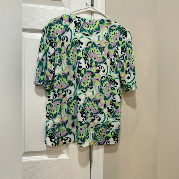 NWT TALBOTS KELLY BLOOMING PAISLEY FULL NEEDLE CARDIGAN Sz: Mp - Picture 5 of 11